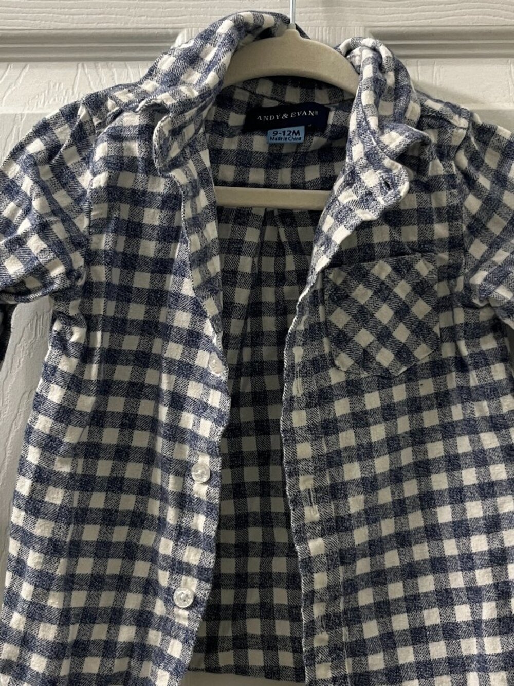 Andy & Evan Blue and White 9-12 Month Button Up